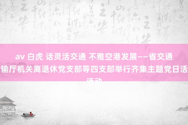 av 白虎 话灵活交通 不雅空港发展——省交通运输厅机关离退休党支部等四支部举行齐集主题党日活动