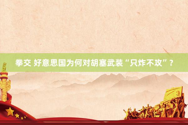 拳交 好意思国为何对胡塞武装“只炸不攻”？