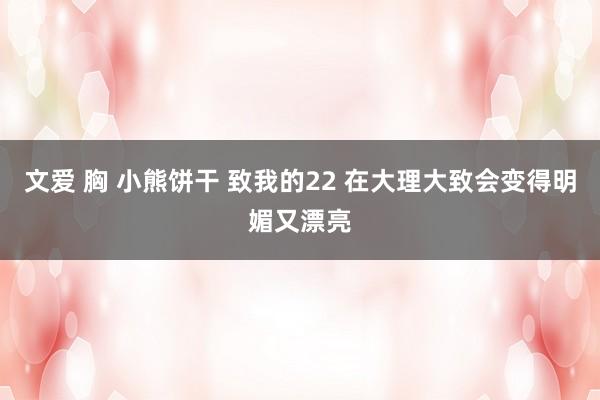 文爱 胸 小熊饼干 致我的22 在大理大致会变得明媚又漂亮