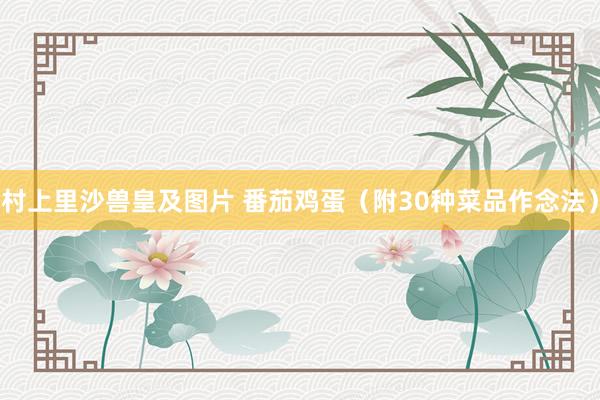村上里沙兽皇及图片 番茄鸡蛋（附30种菜品作念法）